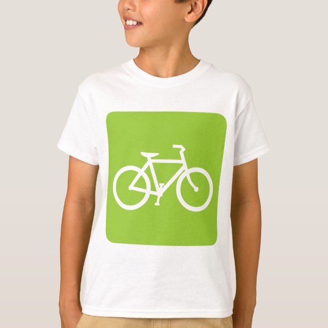 Camiseta Sinal de Bicicleta - Verde Marciano (Frente)