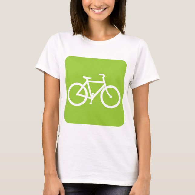 Camiseta Sinal de Bicicleta - Verde Marciano (Frente)