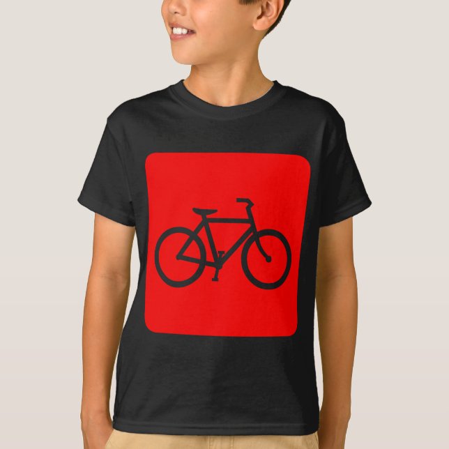 Camiseta Sinal de Bicicleta - Vermelho (Frente)