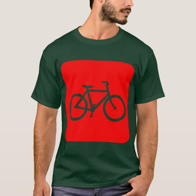 Camiseta Sinal de Bicicleta - Vermelho (Frente)