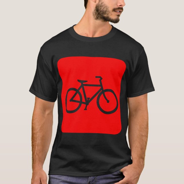 Camiseta Sinal de Bicicleta - Vermelho (Frente)