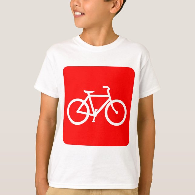 Camiseta Sinal de Bicicleta - Vermelho (Frente)