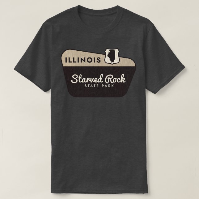 Camiseta Sinal de boas-vindas ao Starved Rock State Park (Frente do Design)