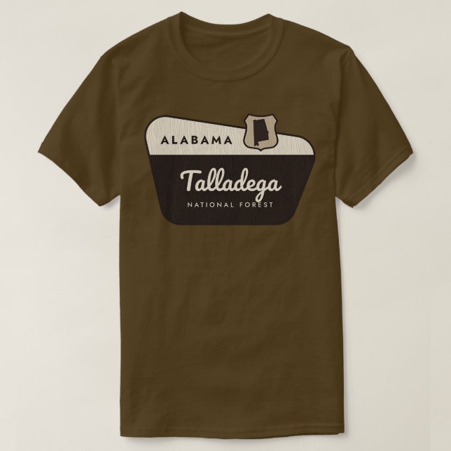 Camiseta Sinal de Boas-vindas da National Forest Alabama (Frente do Design)