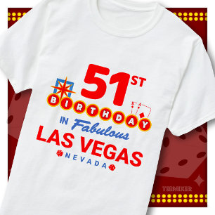 Camiseta Sinal de Boas-Vindas de Aniversário de 51 anos Las