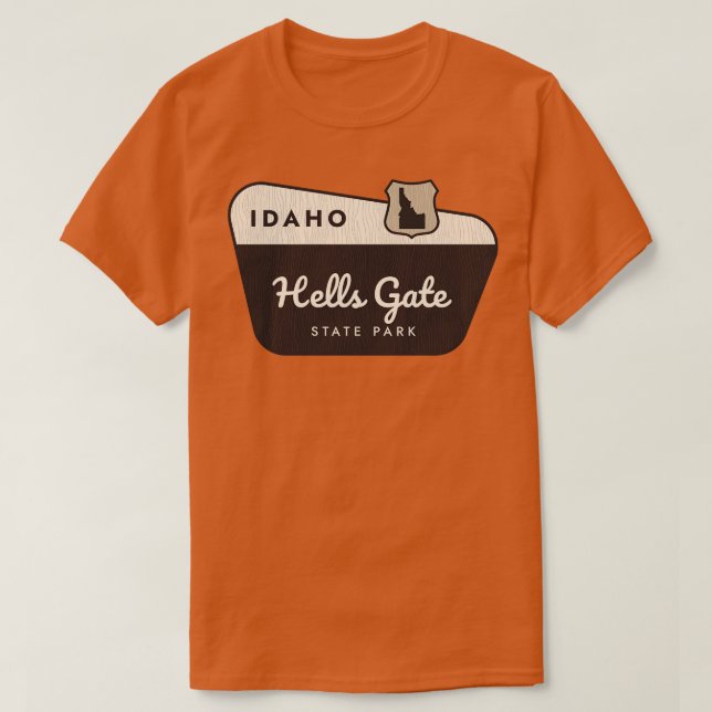Camiseta Sinal de Boas-vindas do Gate State Park Idaho (Frente do Design)
