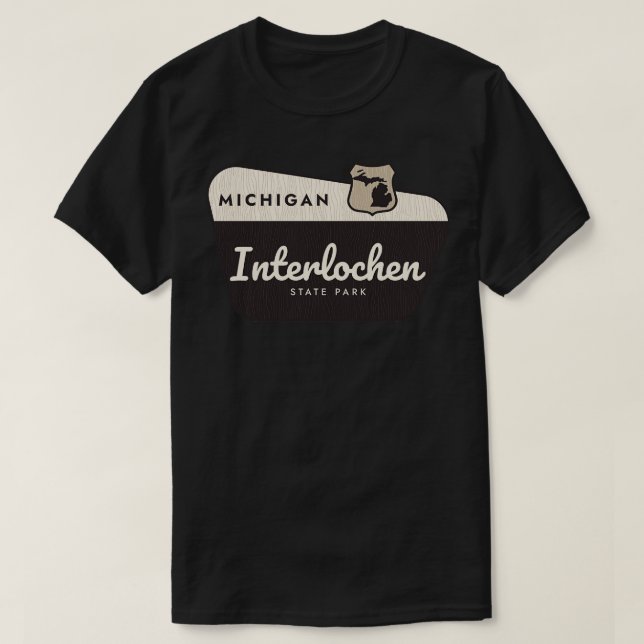 Camiseta Sinal de boas-vindas do Interlochen State Park Mic (Frente do Design)
