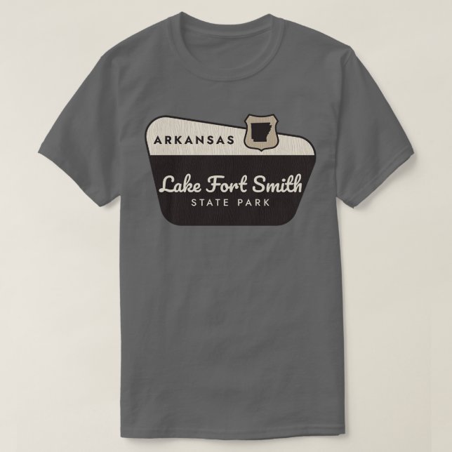 Camiseta Sinal de Boas-vindas do Lago Fort Smith State Park (Frente do Design)