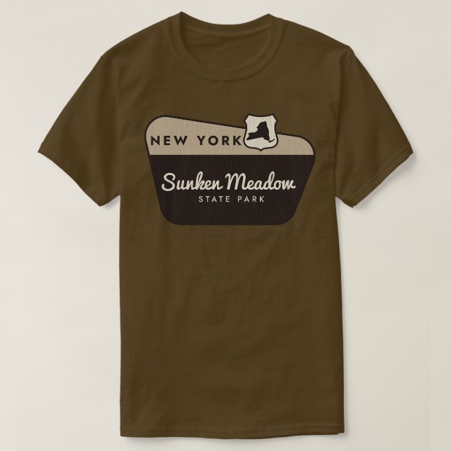 Camiseta Sinal de boas-vindas do Sunken Meadow State Park N (Frente do Design)