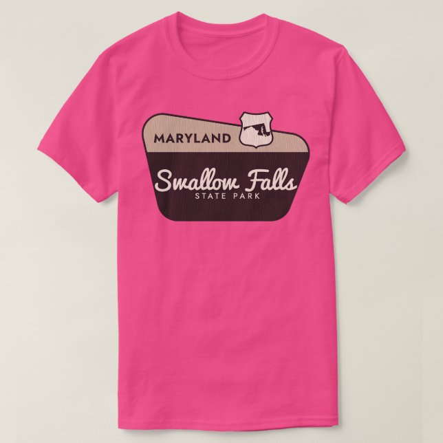 Camiseta Sinal de boas-vindas do Swallow Falls State Park M (Frente do Design)