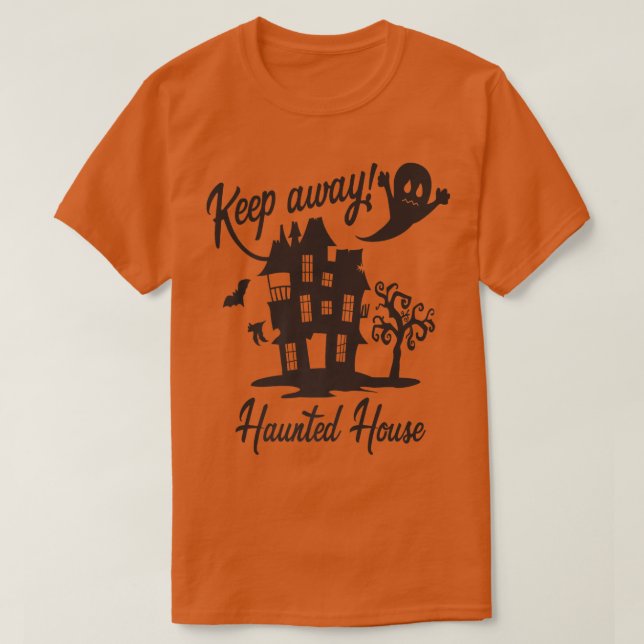 Camiseta Sinal de Casa Assombrada Scary Spooky Engraçado (Frente do Design)