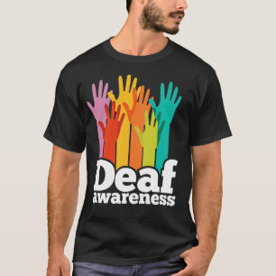 Camiseta Sinal de Consciência dos Deficientes Auditivos Eu