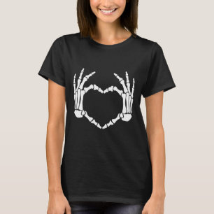 Camiseta Sinal de Coração das Mãos Retro Halloween Figurume