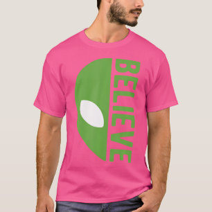 Camiseta Sinal de Crença de Alienado Divertido OVNI Para Cr
