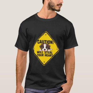 Camiseta Sinal de Cuidado Staffordshire Terrier Presente Di
