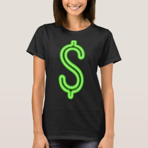 Camiseta Sinal de dinheiro verde para homens, mulheres e cr