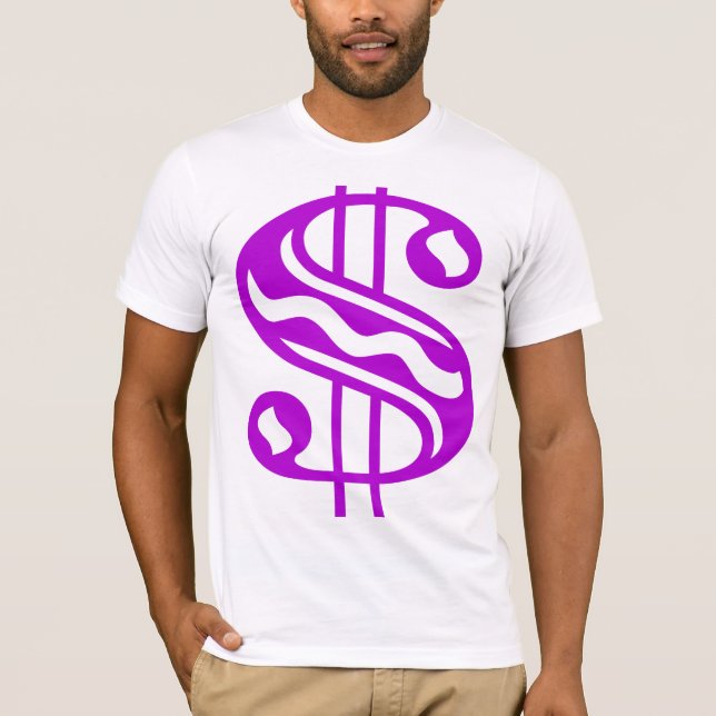 Camiseta Sinal de Dólar - Roxo (Frente)