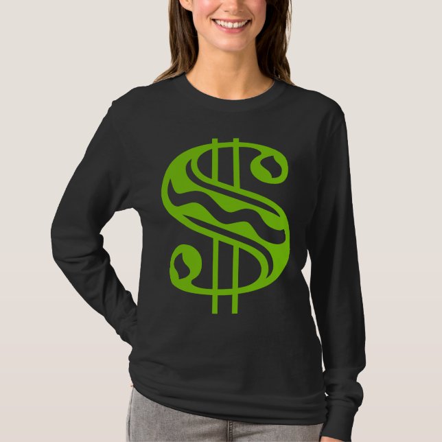 Camiseta Sinal de Dólar - Verde marciano (Frente)