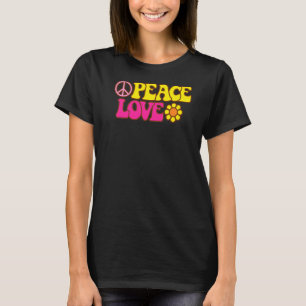 Camiseta Sinal de Energia Flor de Paz com Sinal Hippie 70