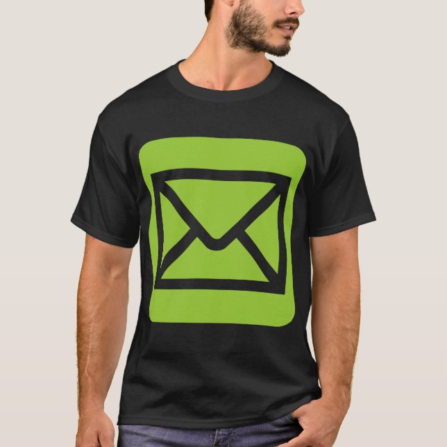 Camiseta Sinal de envelope - Verde marciano (Frente)