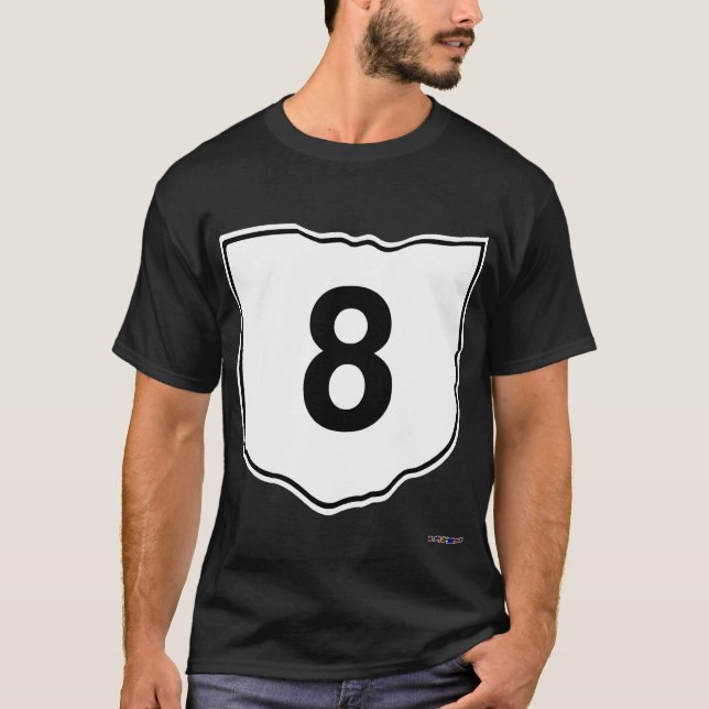 Camiseta Sinal de estrada da rota 8 (Frente)