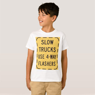 Camiseta Sinal de Estrada de Caminhões Lentos