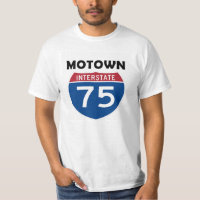 Sinal de estrada Detroit de Motown I-75 Michigan