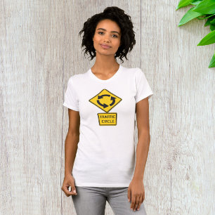 Camiseta Sinal de Estrada em Círculo de Tráfego Mulheres 