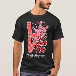Camiseta Sinal de Eu Te Amo em Língua de Sinais Americana D