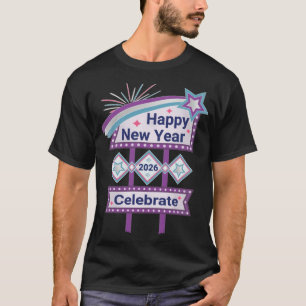 Camiseta Sinal de Feliz ano novo Retroativo - Comemorar a M