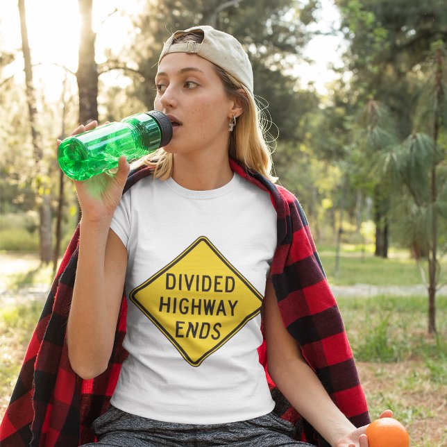 Camiseta Sinal de Fim de Rodovia Dividido (Criador carregado)