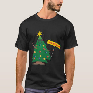 Camiseta Sinal de Fröhliche Weihnachten da árvore de Nata