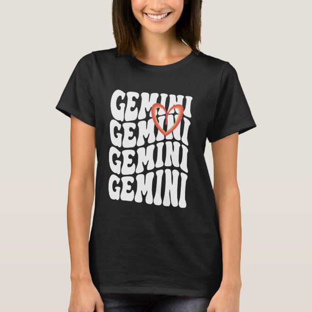 Camiseta Sinal de Gêmeos Gráfico de Astronomia (Frente)