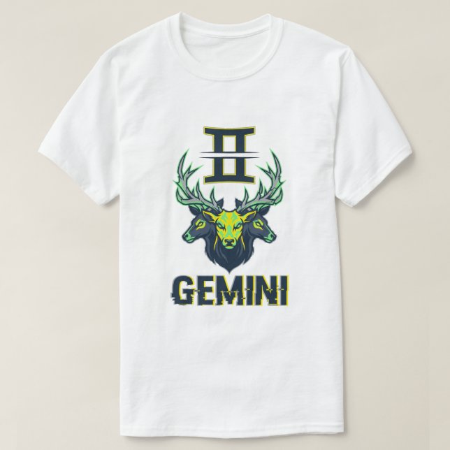 Camiseta Sinal de Gêmeos Mascote de Esports Cibernético Mod (Frente do Design)