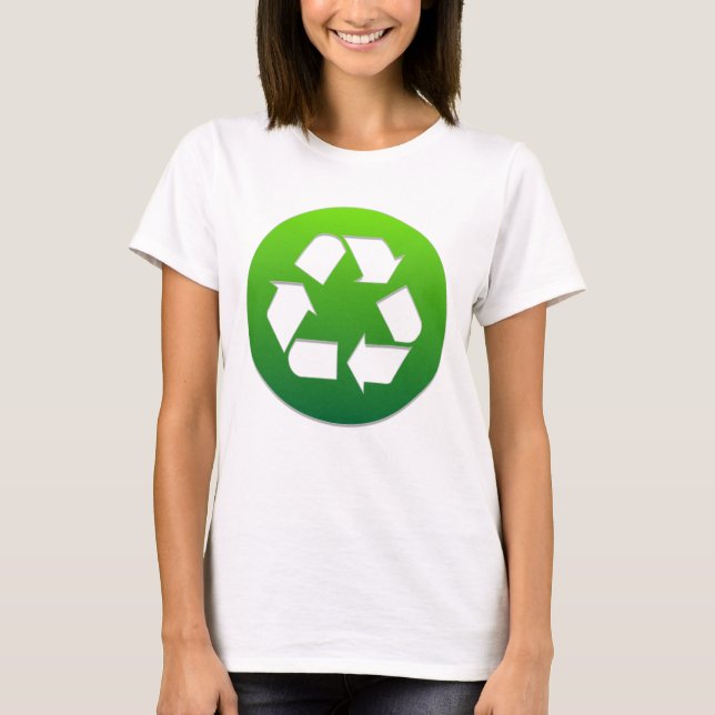 Camiseta Sinal de grande Reciclagem verde (Frente)
