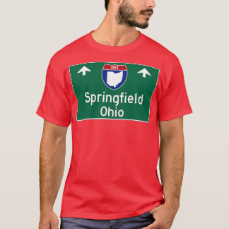 Camiseta Sinal de Guia da Estrada de Springfield Ohio