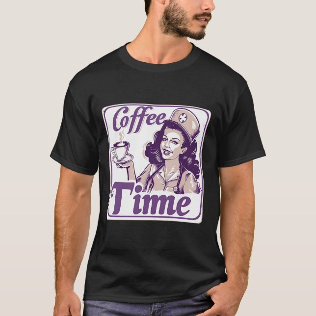 Camiseta Sinal de Hora do Café Retro (Frente)