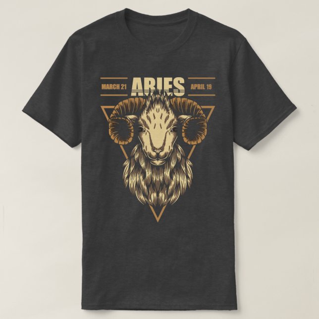 Camiseta Sinal de Horoscópio Zodiodíaco Aries Astrology Tar (Frente do Design)