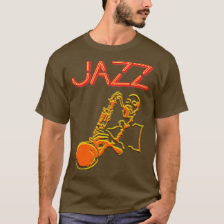 Camiseta Sinal de Jazz Neon com Sax Player 1