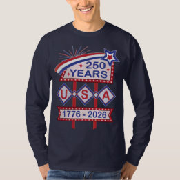 Camiseta Sinal de Letreiro de Aniversário de 250 anos Retro