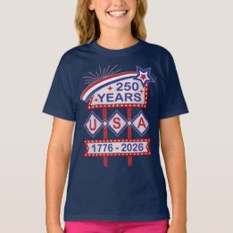 Camiseta Sinal de Letreiro de Aniversário de 250 anos Retro