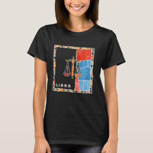 Camiseta Sinal de libra zodiac mosaico - harmonia e equilíb