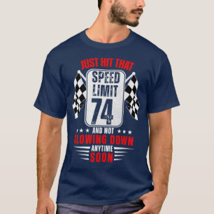 Camiseta Sinal de limite de velocidade de 74 anos, aniversá