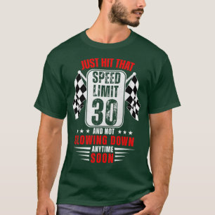 Camiseta Sinal de limite de velocidade de aniversário de 30