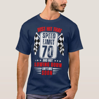 Camiseta Sinal de Limite de Velocidade de Aniversário de 70