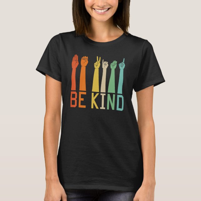 Camiseta Sinal de Língua de Sinais Ser Gentil Professores I (Frente)