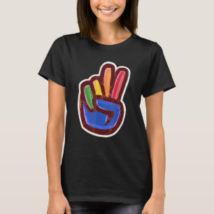 Camiseta Sinal de Mão de Paz Artística