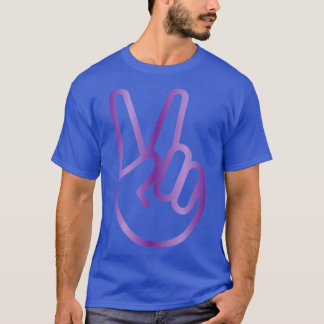 Camiseta Sinal de Mão de Paz Design púrpura