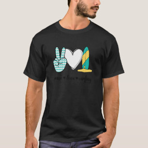 Camiseta Sinal de Mão de Paz do Peace Love Surfing