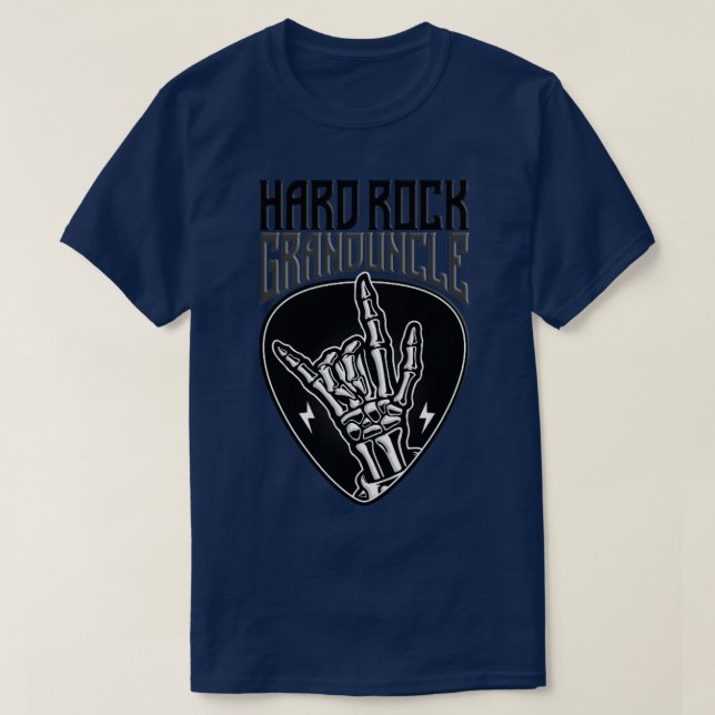 Camiseta Sinal de Mão do Avô do Rock duro1 (Frente do Design)